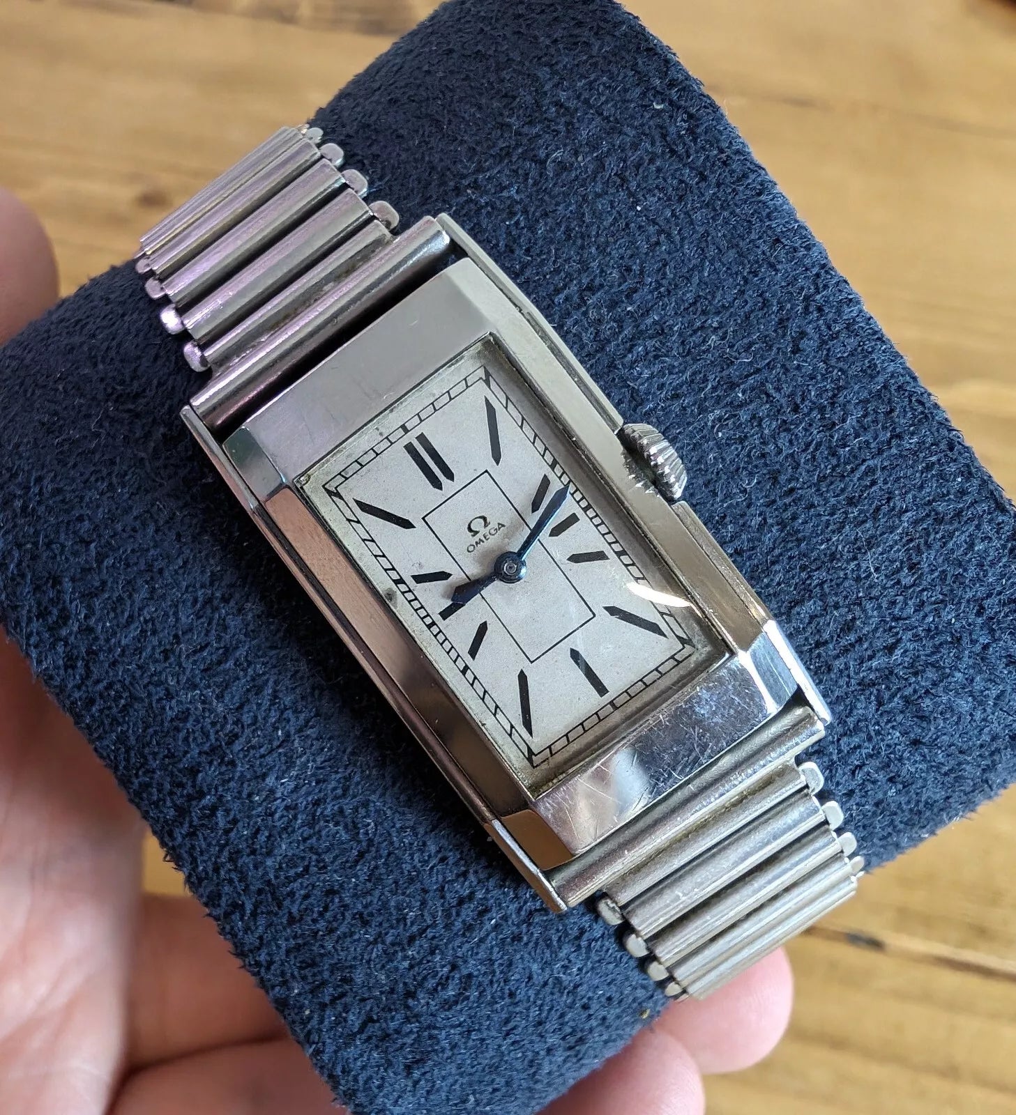 Rare Rectangular Omega 1930s Art Deco Watch