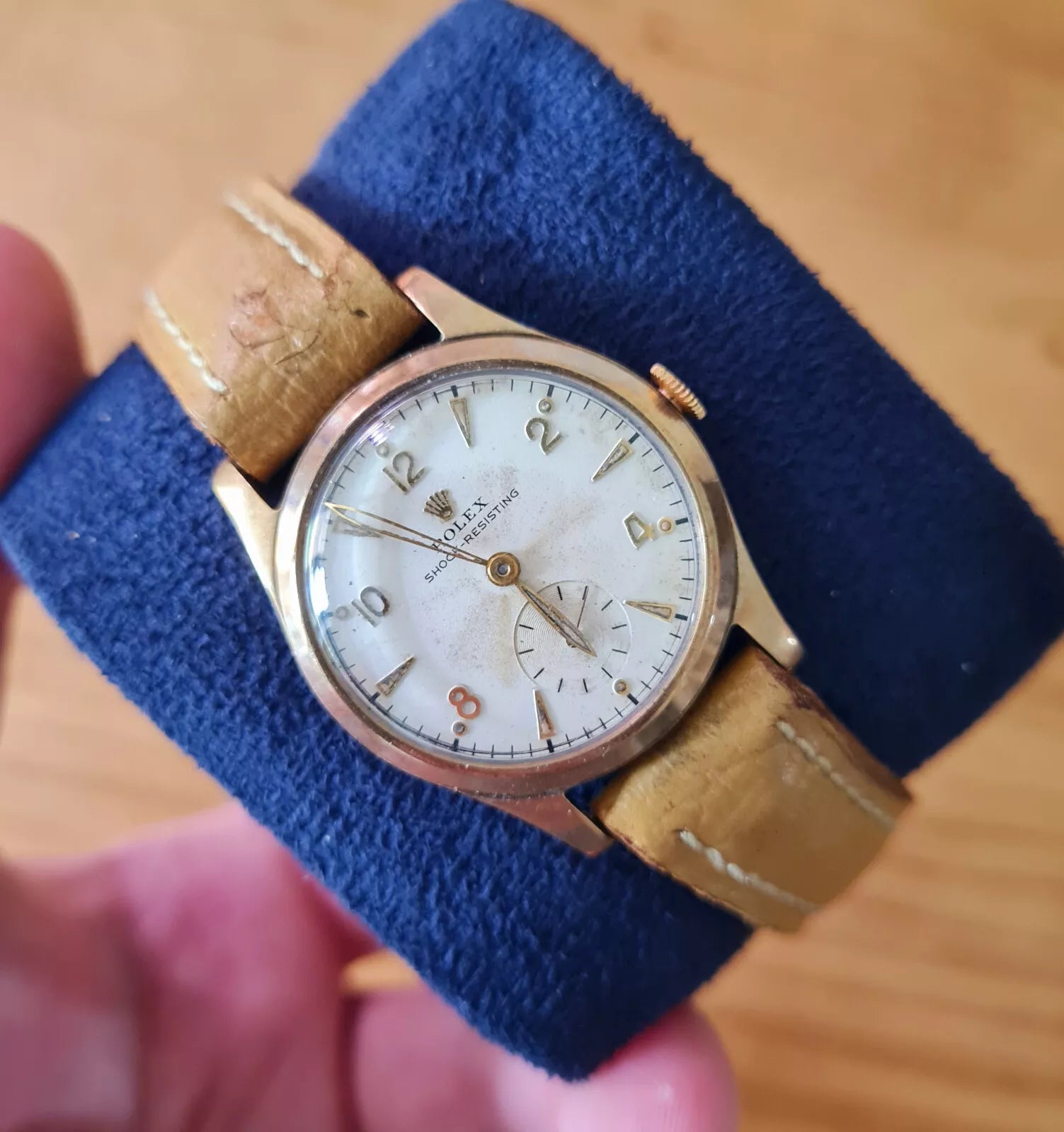 9ct Rolex Shock Resisting Dennison Cased Watch