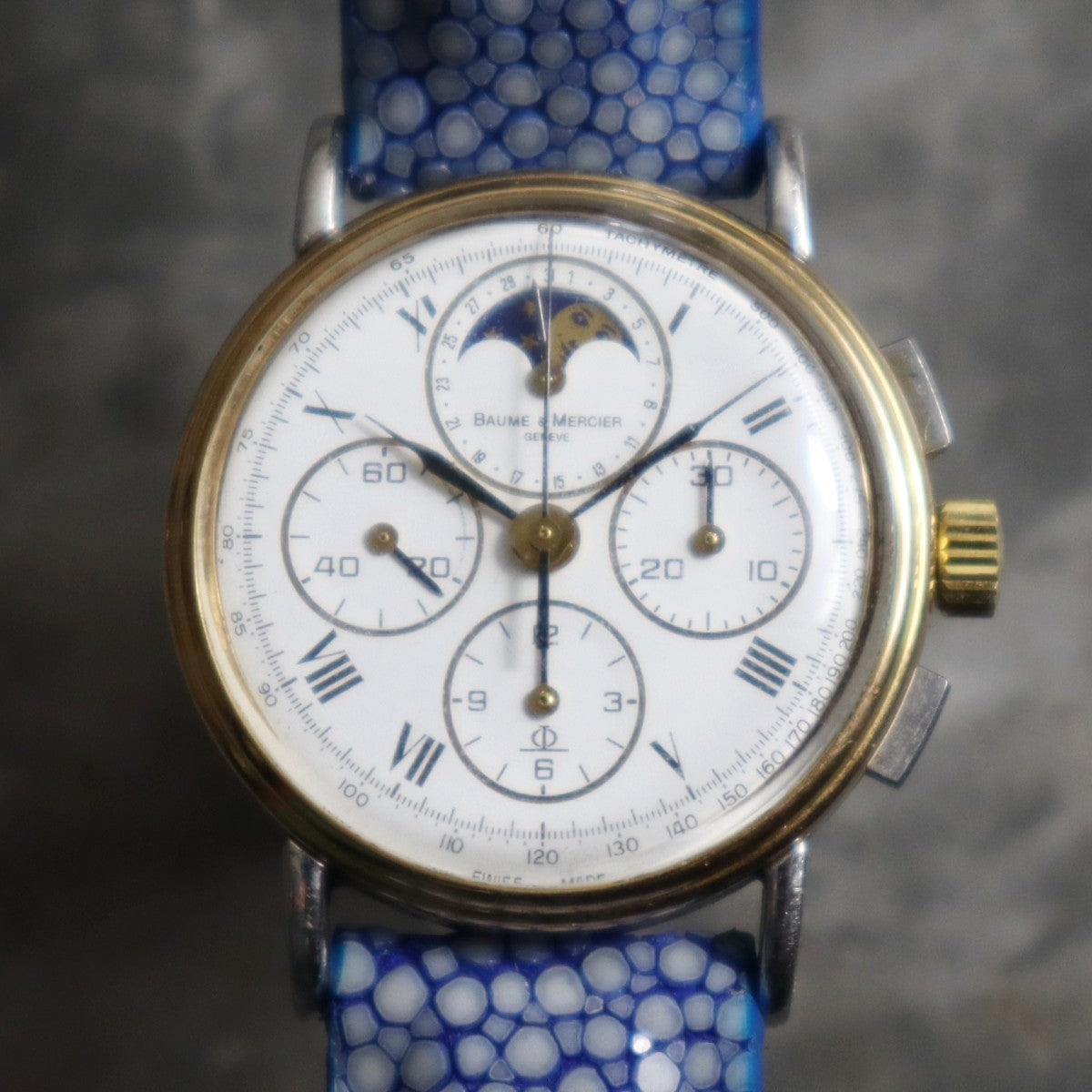 Vintage 1830 Baume and Mercier 1980s Chronograph Moonphase