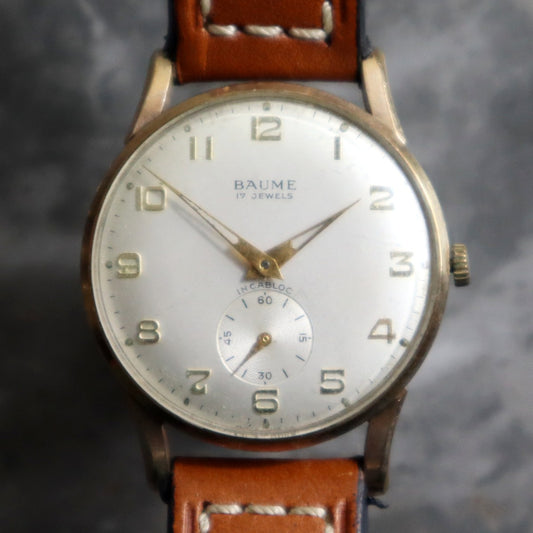 Baume Solid 9ct Sub Second Vintage Large Case