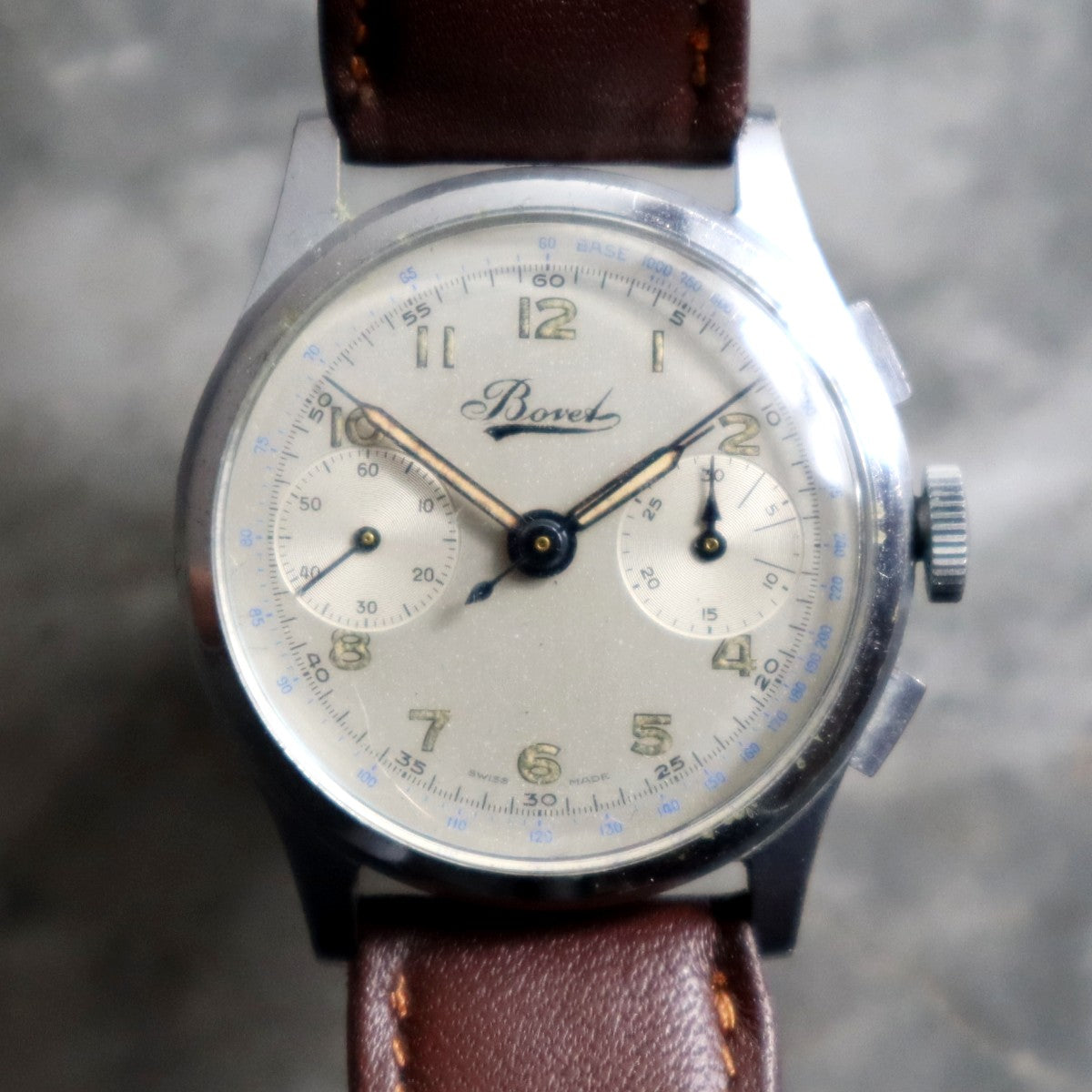 Bovet Vintage Chronograph 1940’s In Superb Condition Original Dial