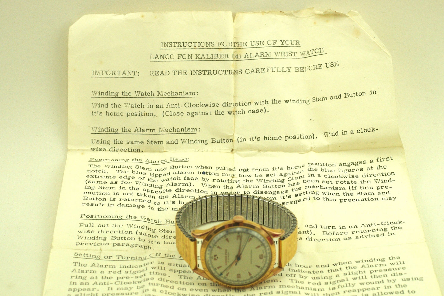 Vintage Lanco Alarm Watch 1960’s