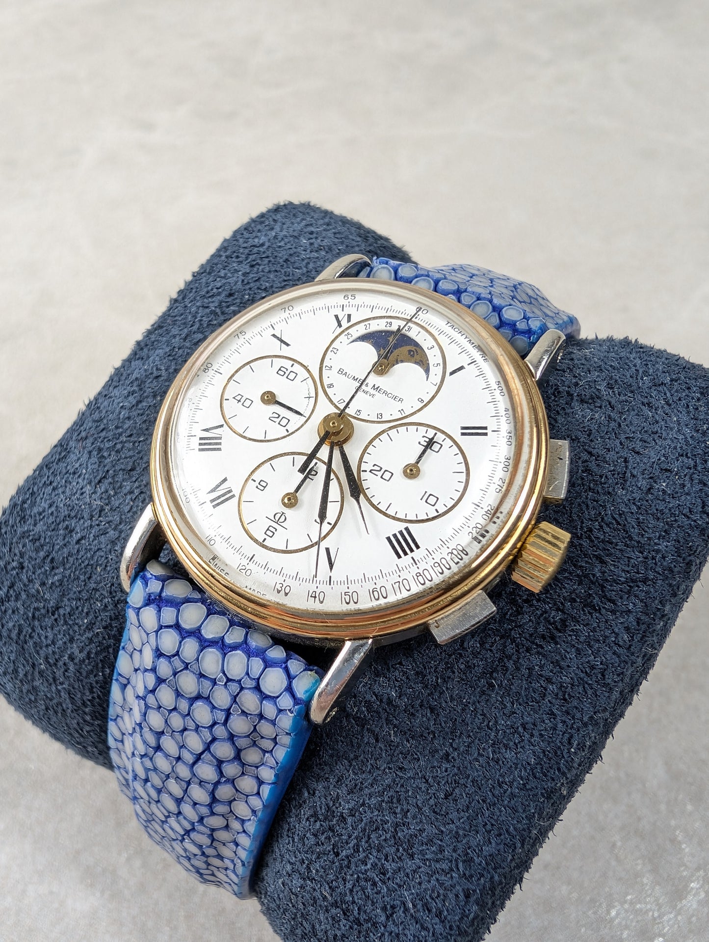 Vintage 1830 Baume and Mercier 1980s Chronograph Moonphase