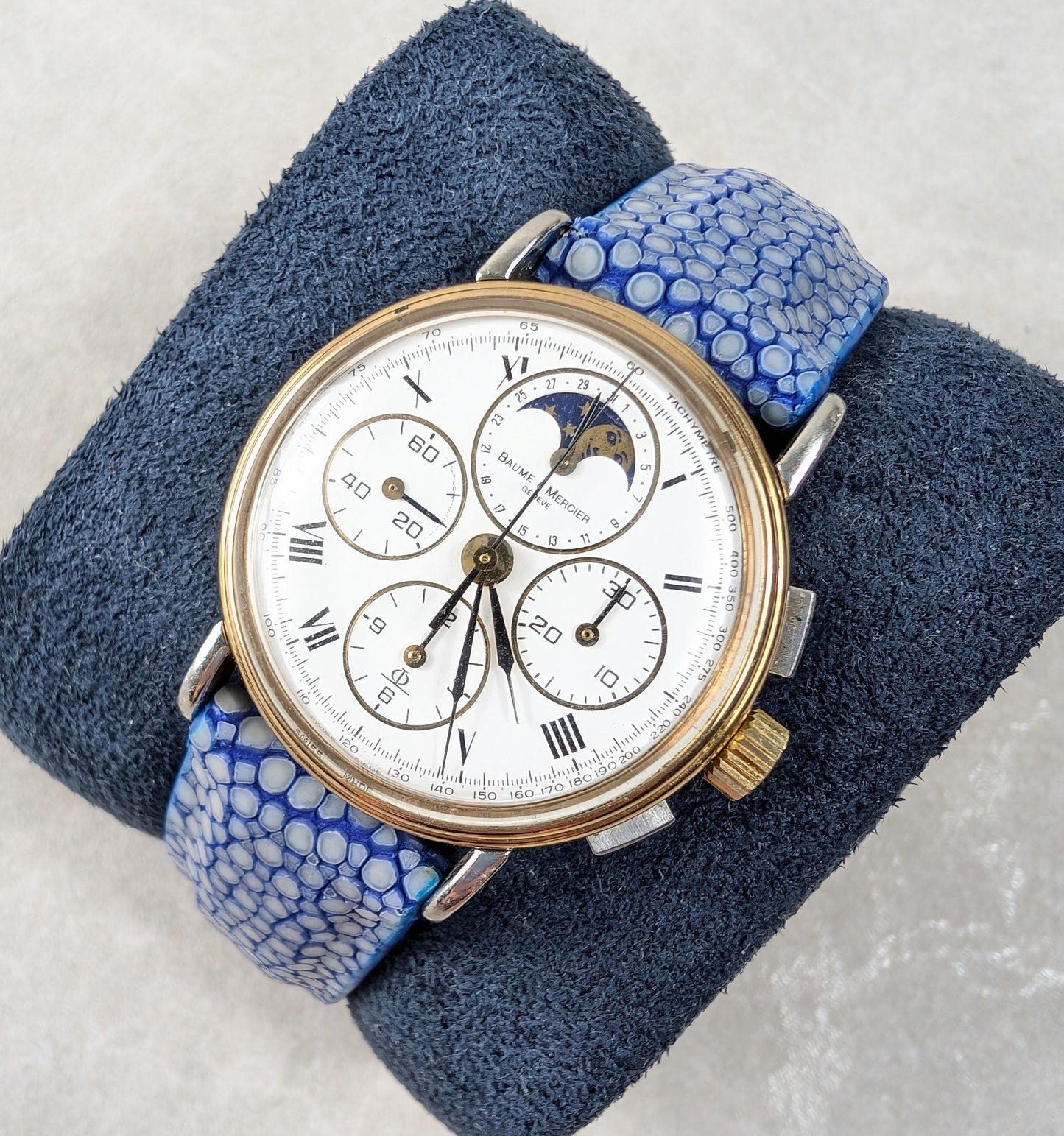 Vintage 1830 Baume and Mercier 1980s Chronograph Moonphase