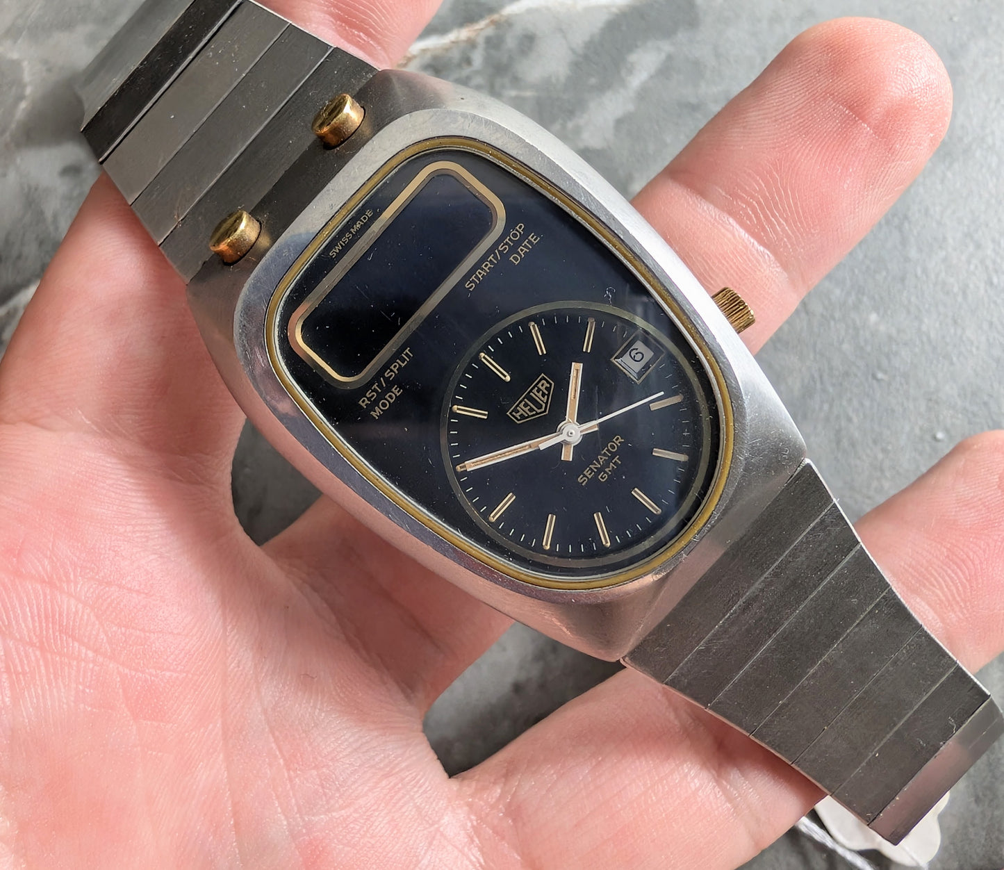 Vintage Heuer Senator GMT