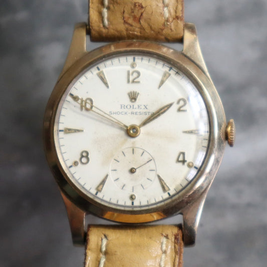 9ct Rolex Shock Resisting Dennison Cased Watch