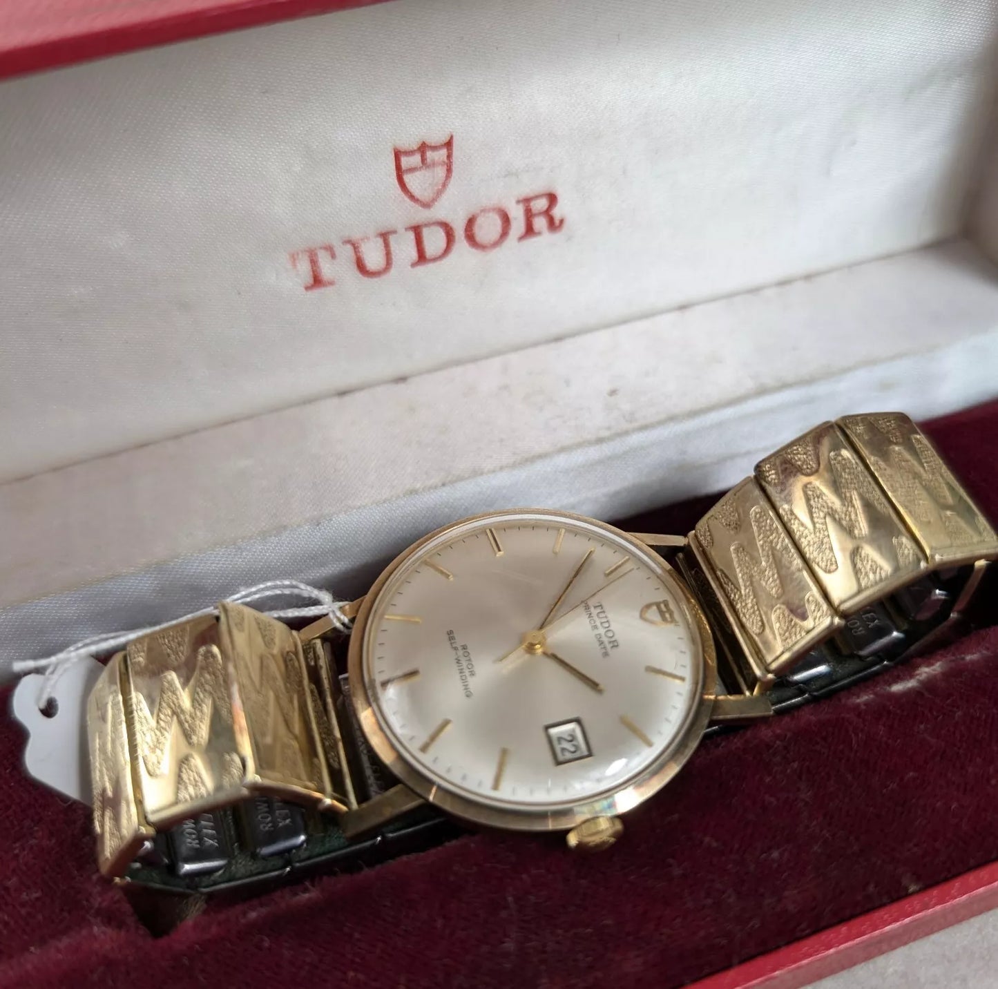 Vintage 9ct Tudor Prince Date Automatic Rolex Signed Crown + Box