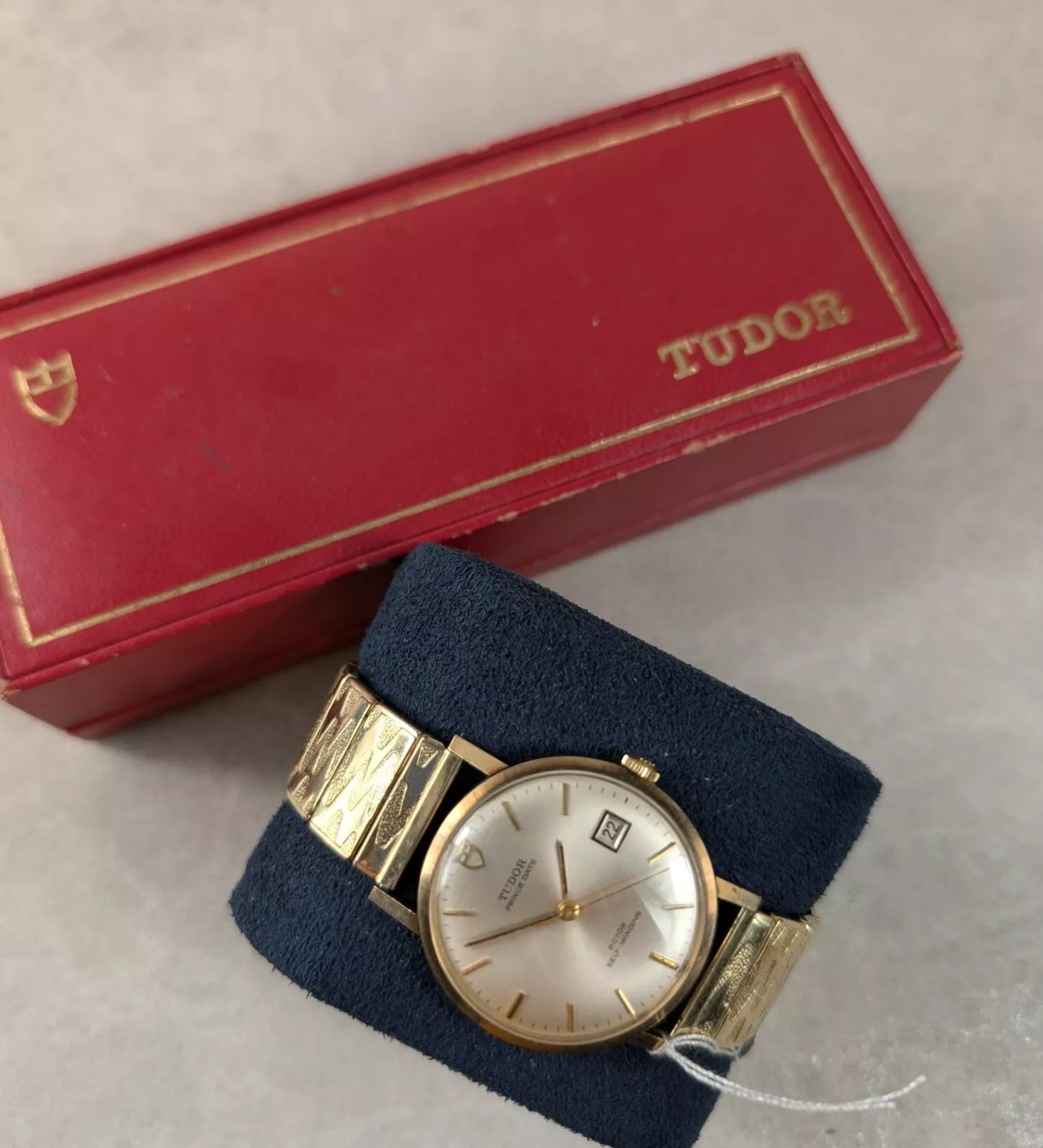 Vintage 9ct Tudor Prince Date Automatic Rolex Signed Crown + Box