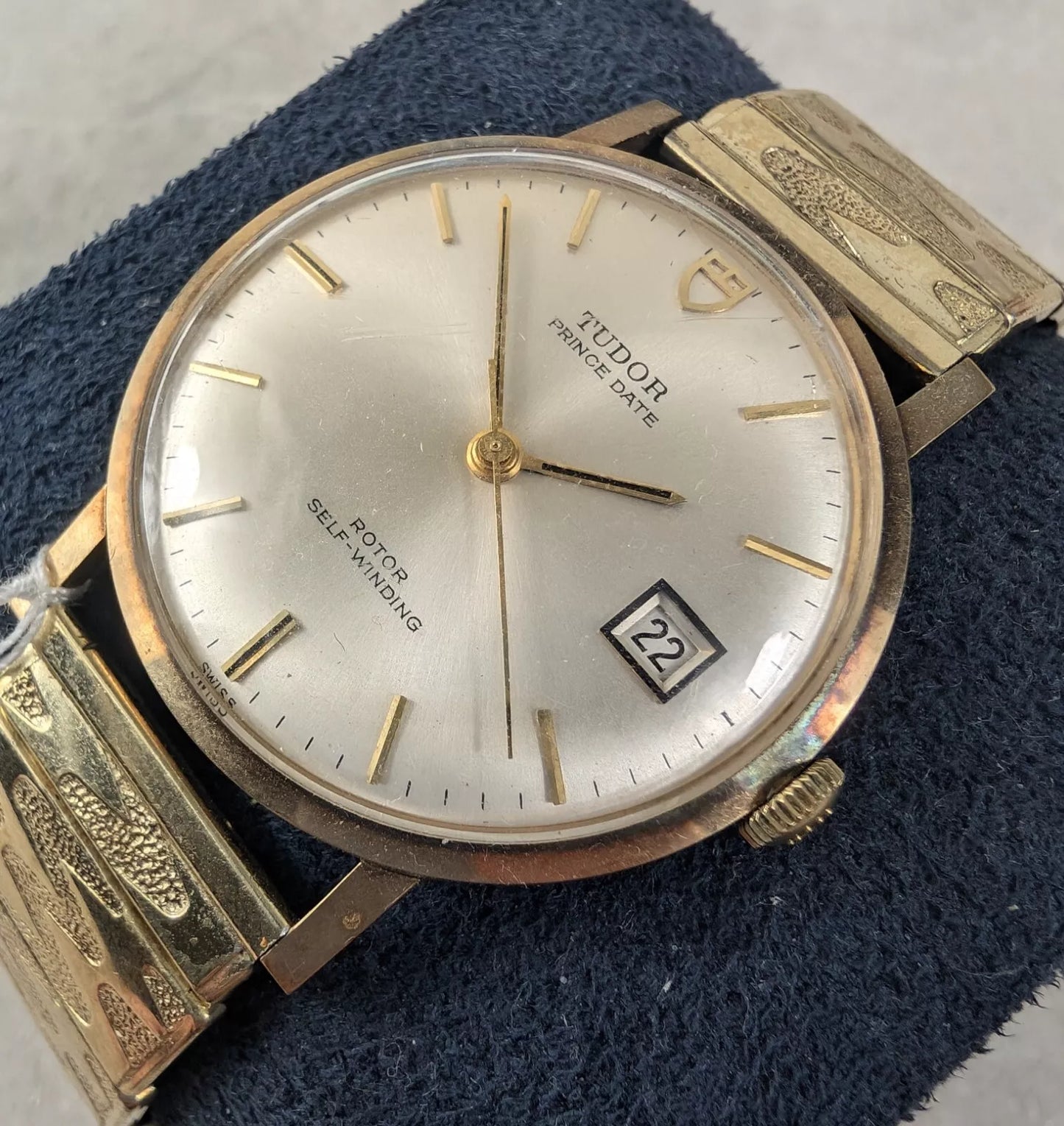 Vintage 9ct Tudor Prince Date Automatic Rolex Signed Crown + Box