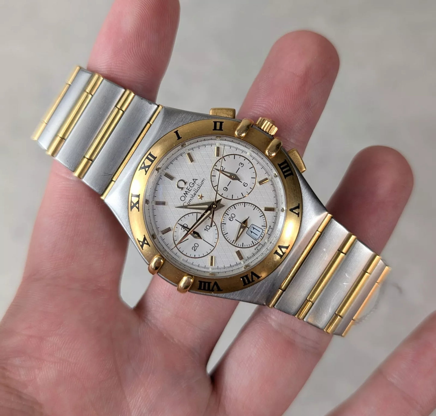 Omega Constellation 1242.30.00 38mm Double Eagle Steel and Gold