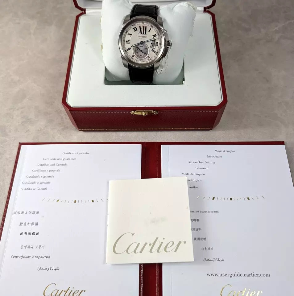 Cartier 3389 | Calibre de Cartier Automatic | Full Box and Papers Open Caseback