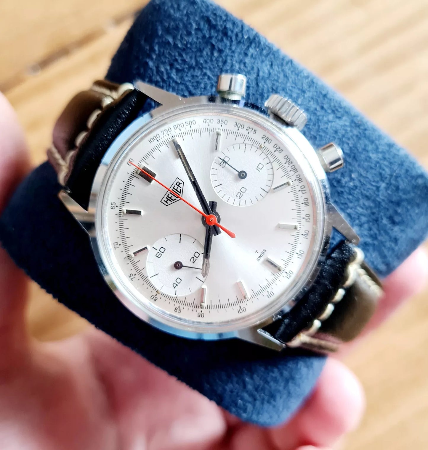 Heuer 73321 Valjoux 7733 Serviced and Original Box