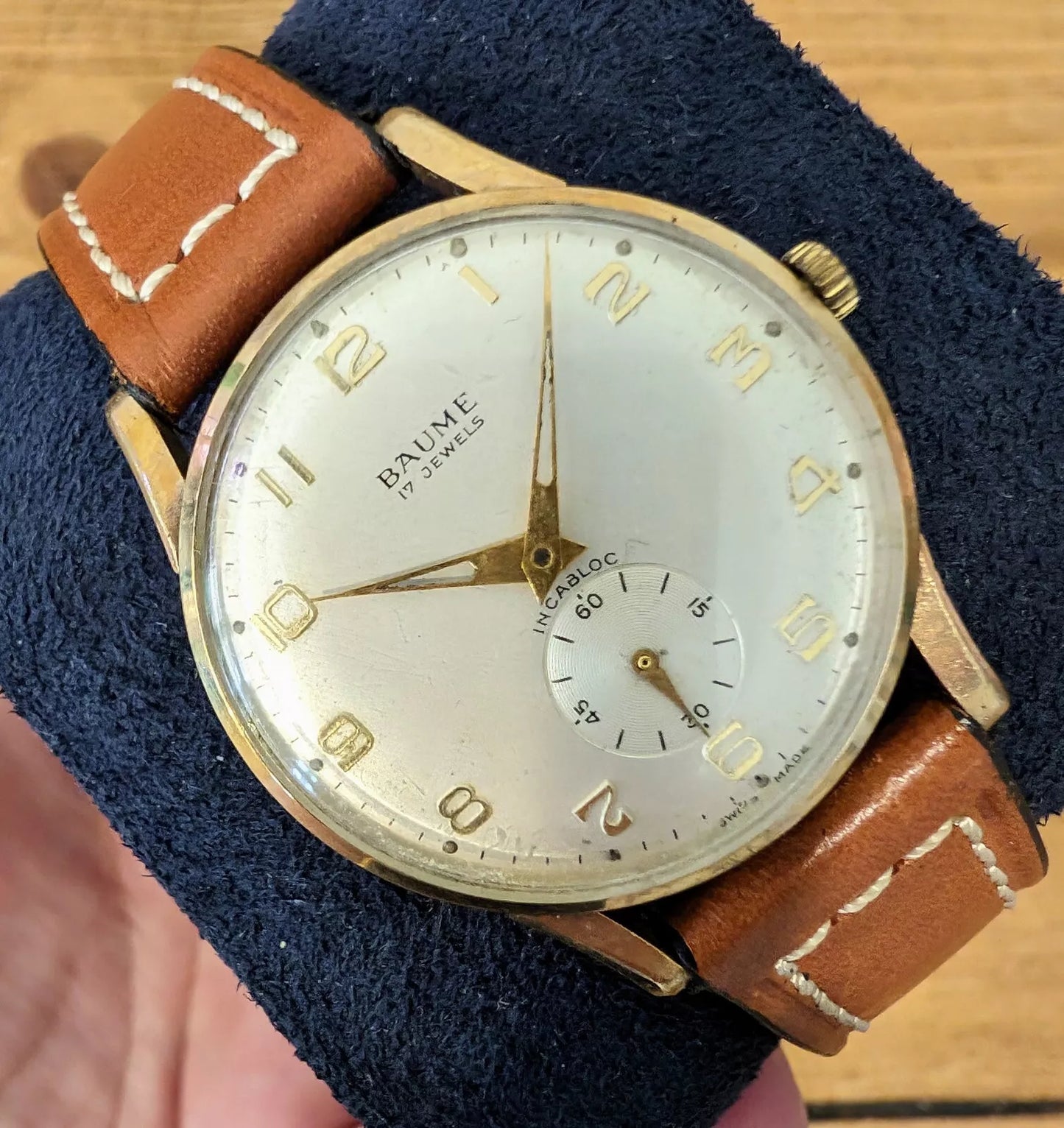 Baume Solid 9ct Sub Second Vintage Large Case