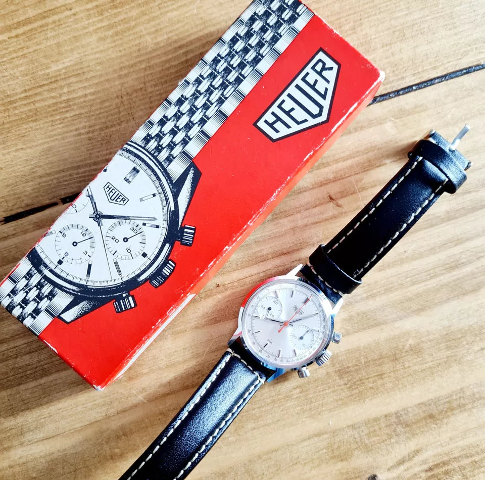 Heuer 73321 Valjoux 7733 Serviced and Original Box