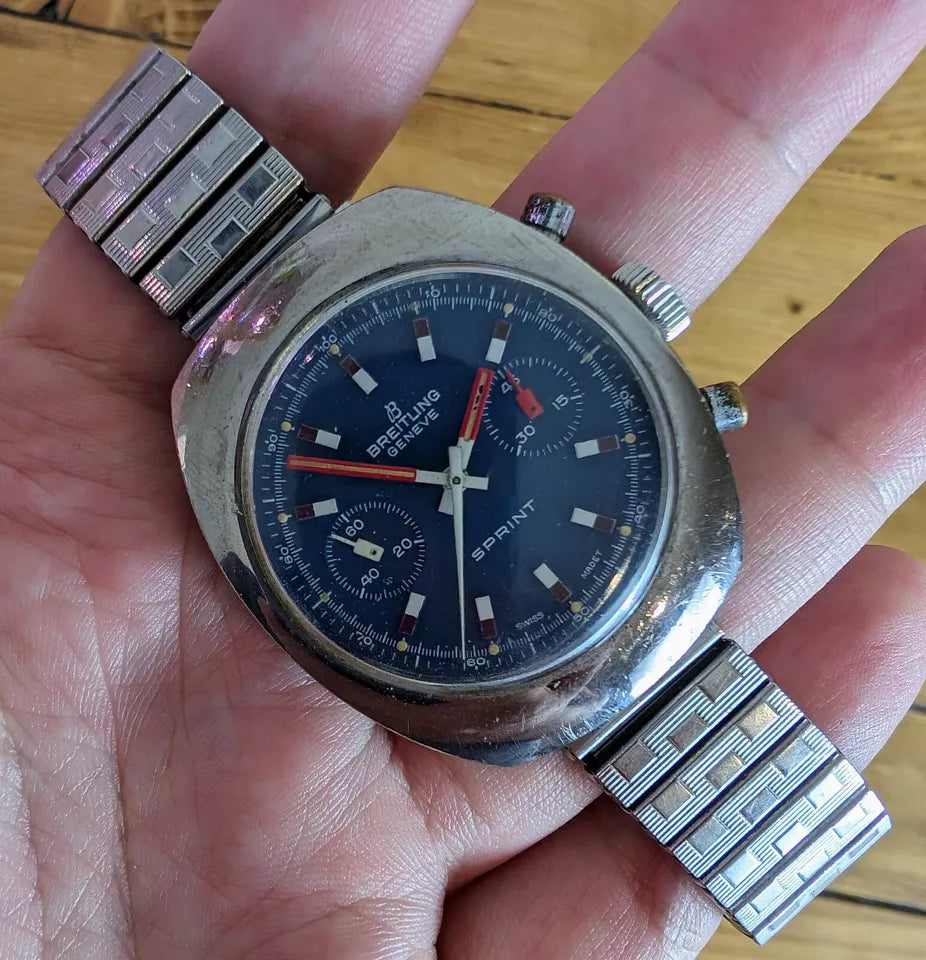 Breitling Vintage Sprint Chrono 1970’s Rare Dial Ref 2051