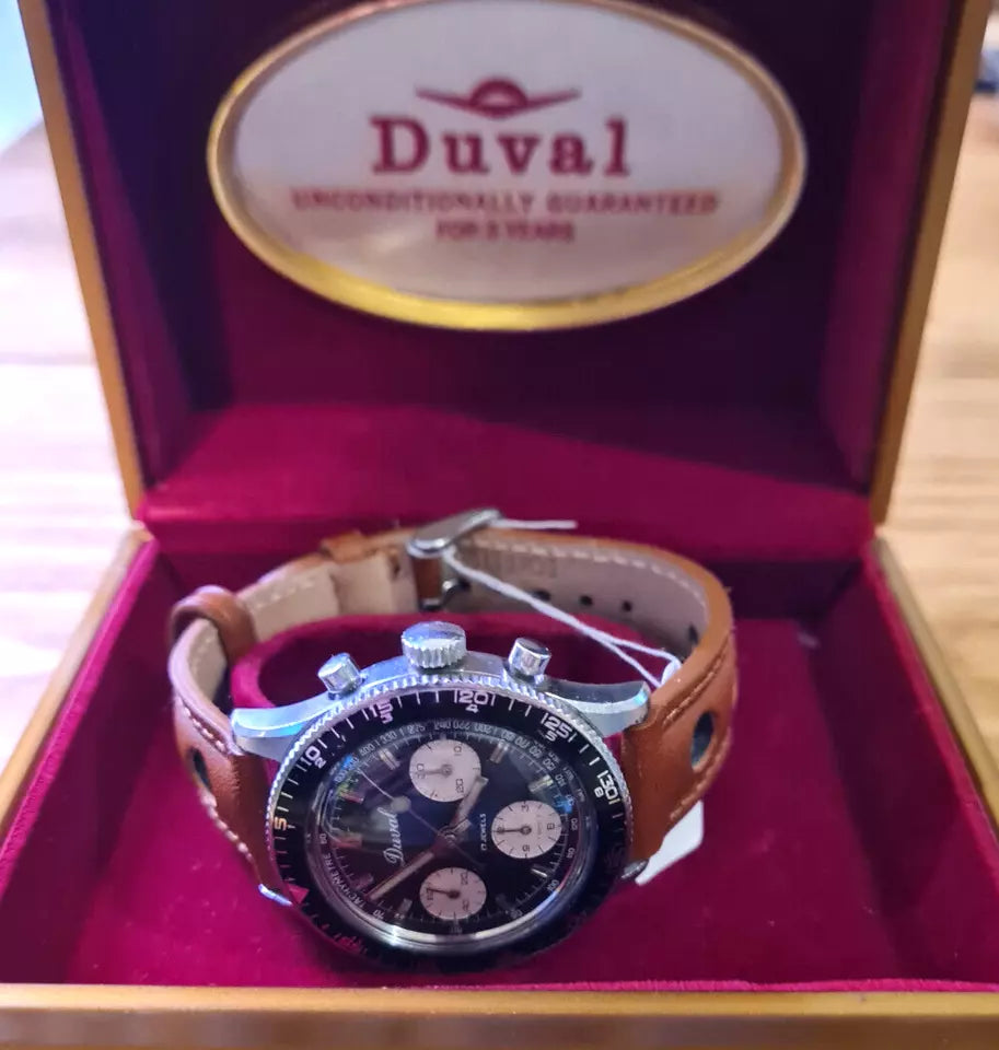 Vintage Duval Baylor 1970s Landeron 349 Chronograph | Original Box