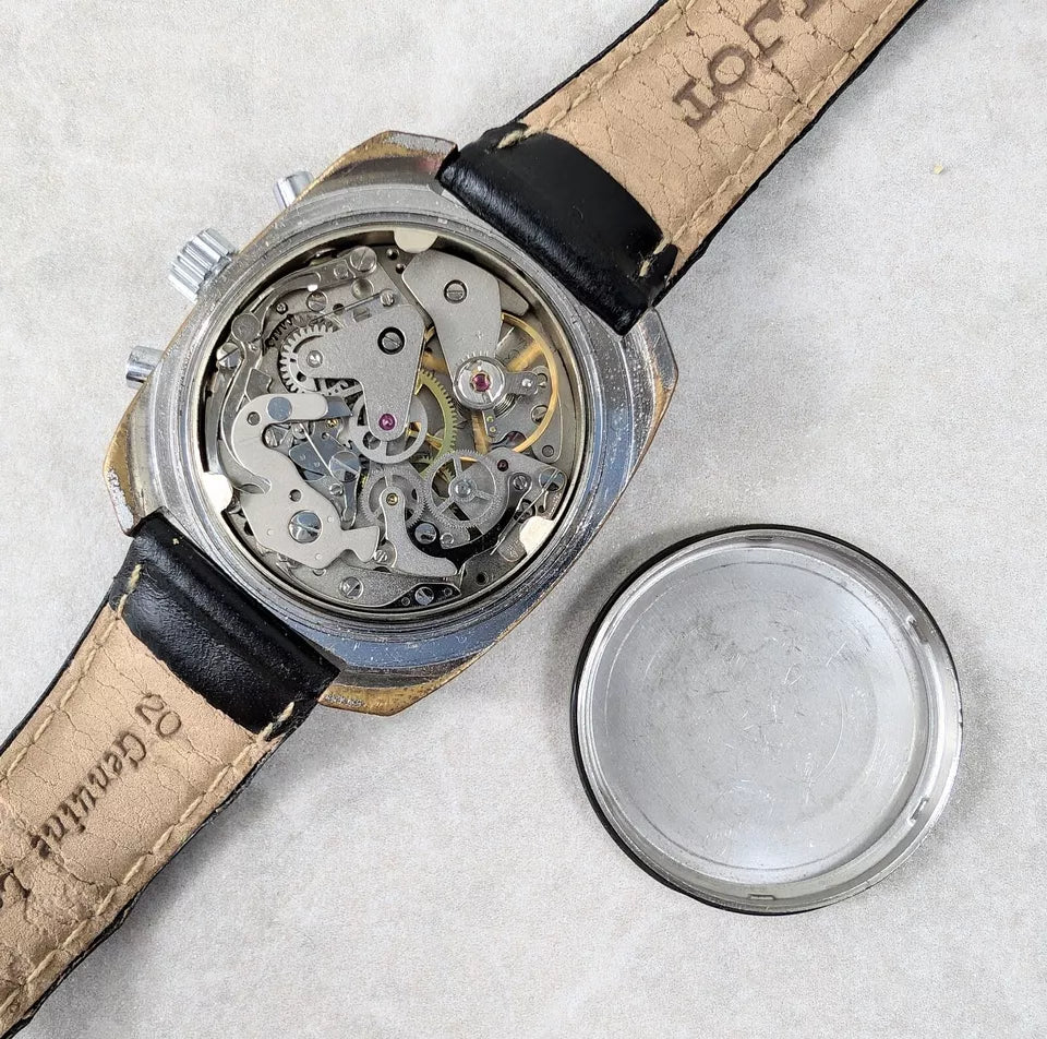 Erosa 1970's Vintage Chronograph Valjoux 7734 Reverse Panda
