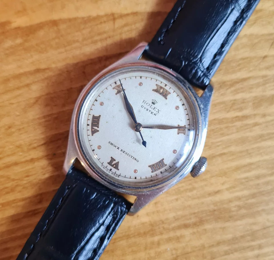 Rolex Oyster Shock resisting 4444 Rare Gilt Dial 1945