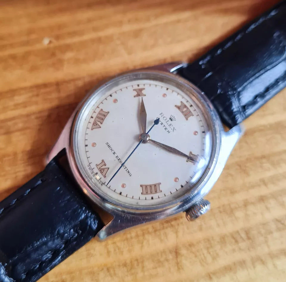 Rolex Oyster Shock resisting 4444 Rare Gilt Dial 1945