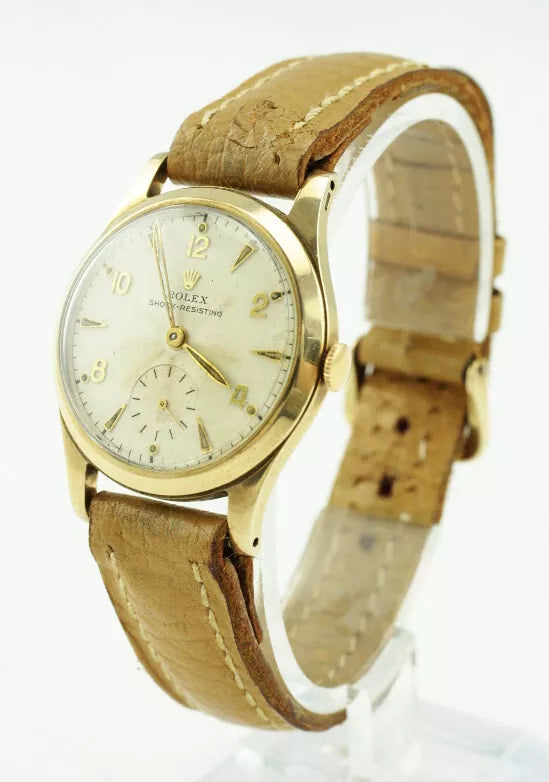 9ct Rolex Shock Resisting Dennison Cased Watch