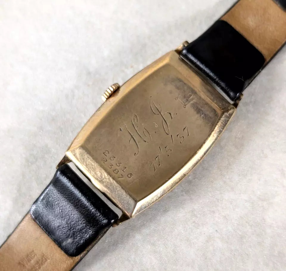 Rolex 2387 Vintage 9k Gold Late 1920's Original Dial