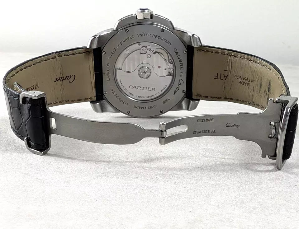 Cartier 3389 | Calibre de Cartier Automatic | Full Box and Papers Open Caseback