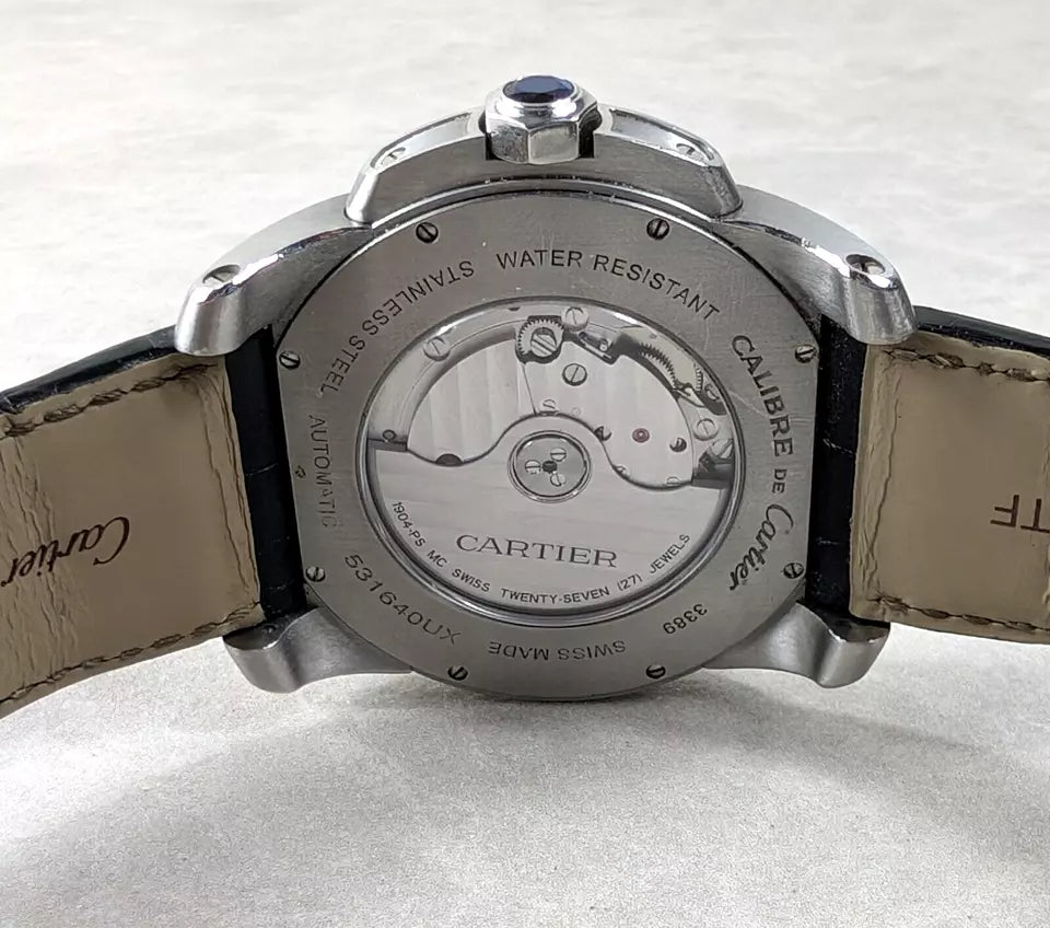 Cartier 3389 | Calibre de Cartier Automatic | Full Box and Papers Open Caseback