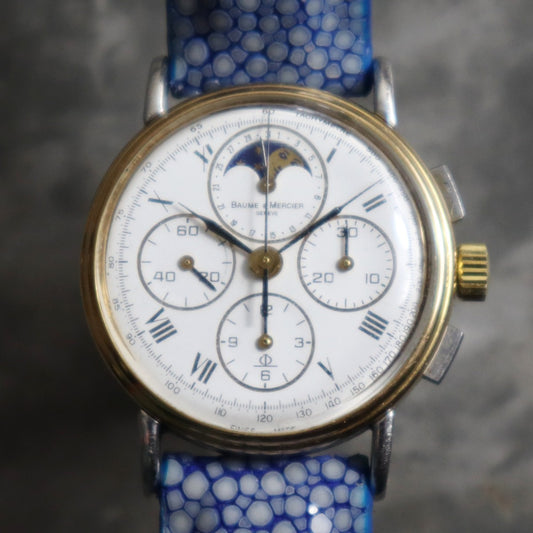Vintage 1830 Baume and Mercier 1980s Chronograph Moonphase